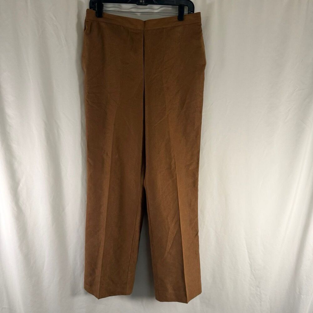 New Alfred Dunner Pants Women's 10 Brown Pull On Classic Fit Soft Lightweight